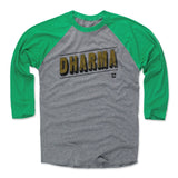 Mens Baseball T-Shirt Green / Heather Gray