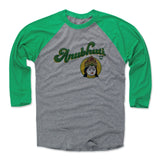 Mens Baseball T-Shirt Green / Heather Gray