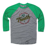 Mens Baseball T-Shirt Green / Heather Gray