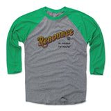 Mens Baseball T-Shirt Green / Heather Gray