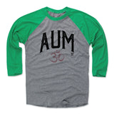 Mens Baseball T-Shirt Green / Heather Gray