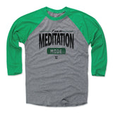 Mens Baseball T-Shirt Green / Heather Gray