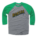 Mens Baseball T-Shirt Green / Heather Gray