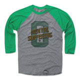 Mens Baseball T-Shirt Green / Heather Gray