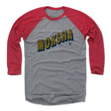 Mens Baseball T-Shirt Red / Heather Gray