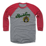 Mens Baseball T-Shirt Red / Heather Gray
