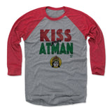 Mens Baseball T-Shirt Red / Heather Gray