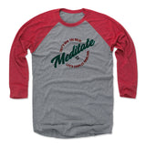 Mens Baseball T-Shirt Red / Heather Gray