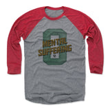 Mens Baseball T-Shirt Red / Heather Gray