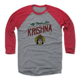 Mens Baseball T-Shirt Red / Heather Gray