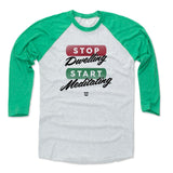 Mens Baseball T-Shirt Green / Ash