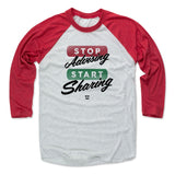 Mens Baseball T-Shirt Red / Ash